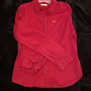 Hollister Maroon Button-down casual shirt